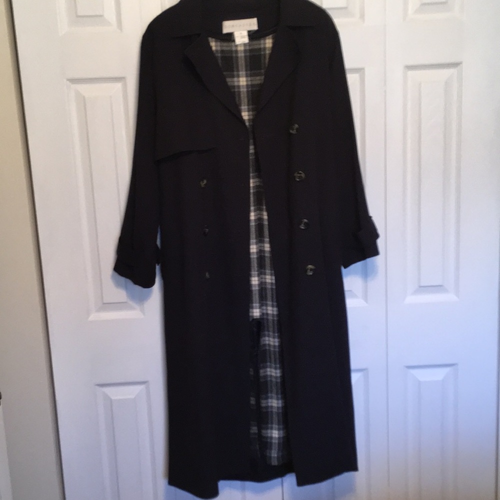 3 season navy trench coat